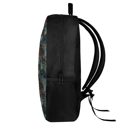 Mosaic Patchwork Pattern Print 17 Inch Backpack