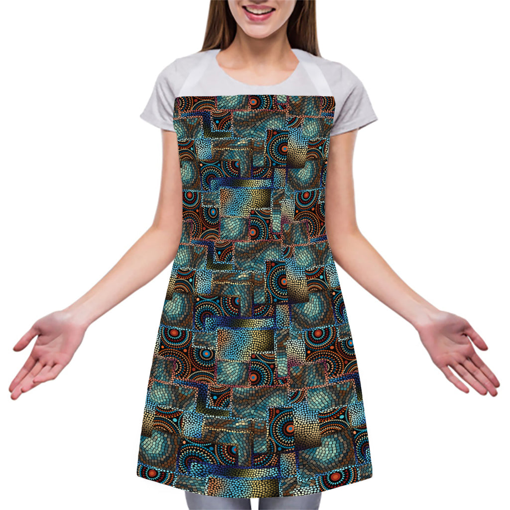 Mosaic Patchwork Pattern Print Adjustable Apron