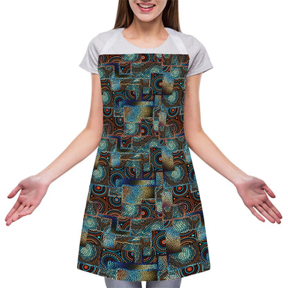 Mosaic Patchwork Pattern Print Adjustable Apron