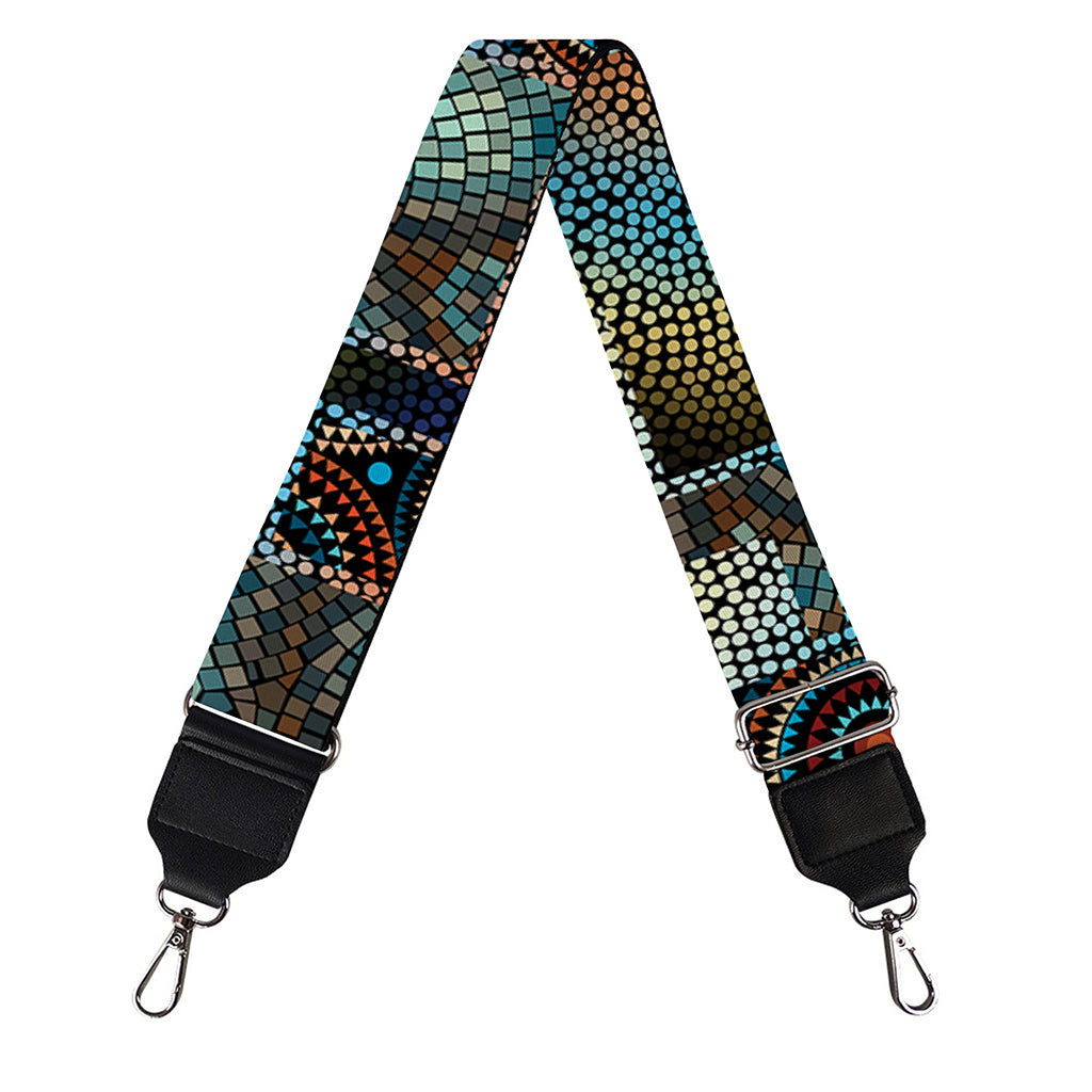 Mosaic Patchwork Pattern Print Bag Strap