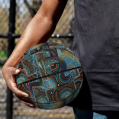 Mosaic Patchwork Pattern Print Basketball