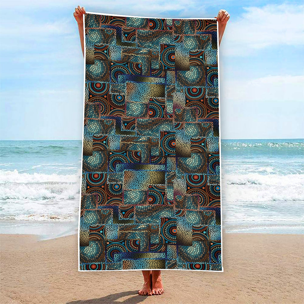 Mosaic Patchwork Pattern Print Beach Towel