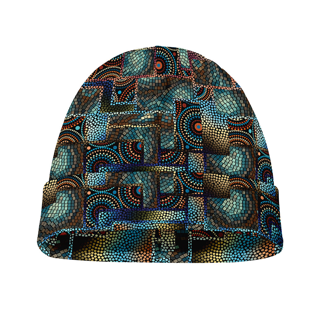 Mosaic Patchwork Pattern Print Beanie