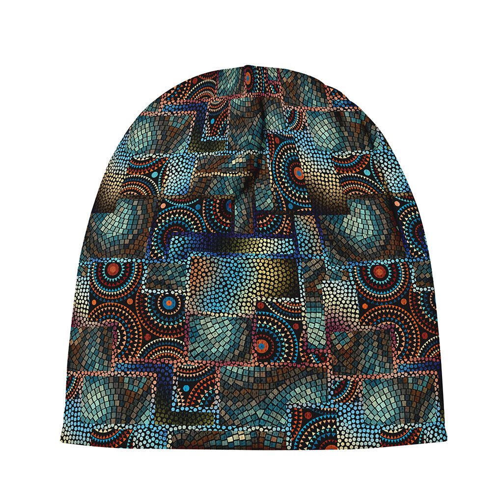 Mosaic Patchwork Pattern Print Beanie