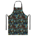 Mosaic Patchwork Pattern Print Bib Apron With Pocket