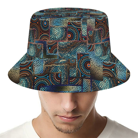 Mosaic Patchwork Pattern Print Bucket Hat