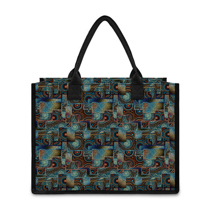 Mosaic Patchwork Pattern Print Canvas Tote Bag