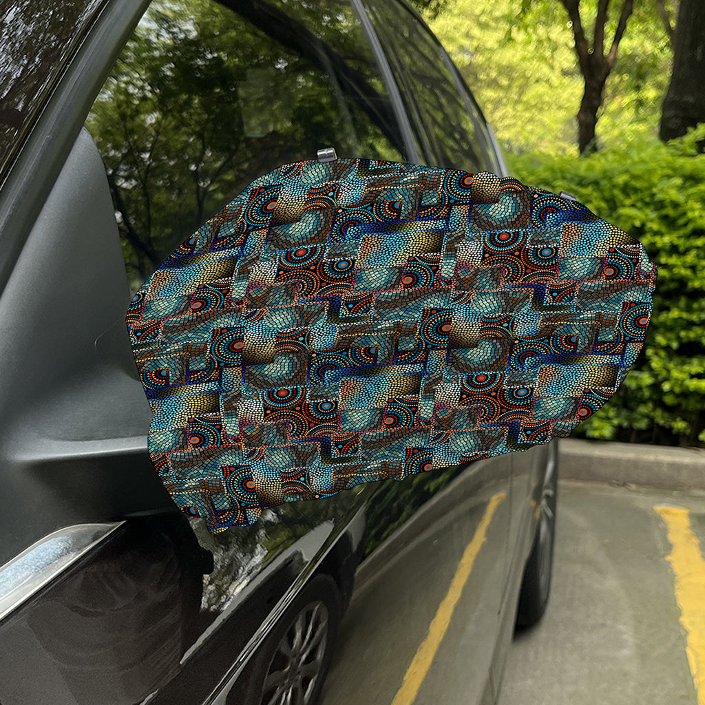 Mosaic Patchwork Pattern Print Car Side Mirror Covers