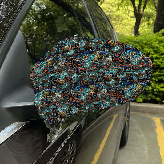 Mosaic Patchwork Pattern Print Car Side Mirror Covers