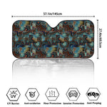 Mosaic Patchwork Pattern Print Car Windshield Sun Shade