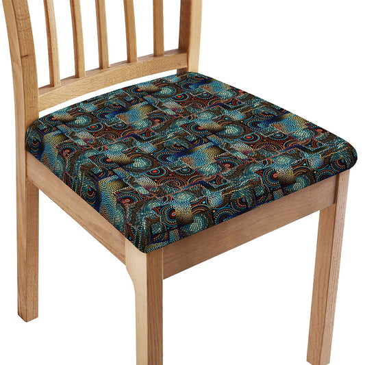 Mosaic Patchwork Pattern Print Chair Cushion Cover