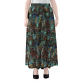 Mosaic Patchwork Pattern Print Chiffon Maxi Skirt
