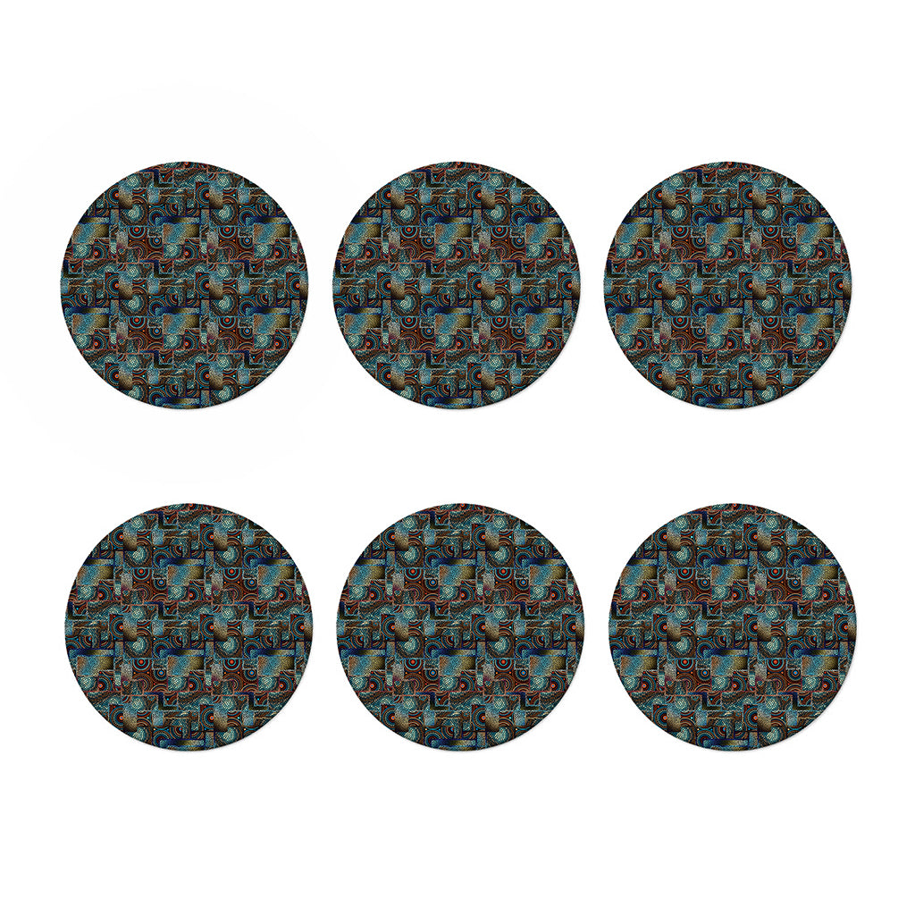 Mosaic Patchwork Pattern Print Coaster Set