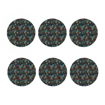 Mosaic Patchwork Pattern Print Coaster Set