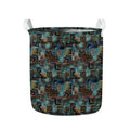 Mosaic Patchwork Pattern Print Collapsible Laundry Basket