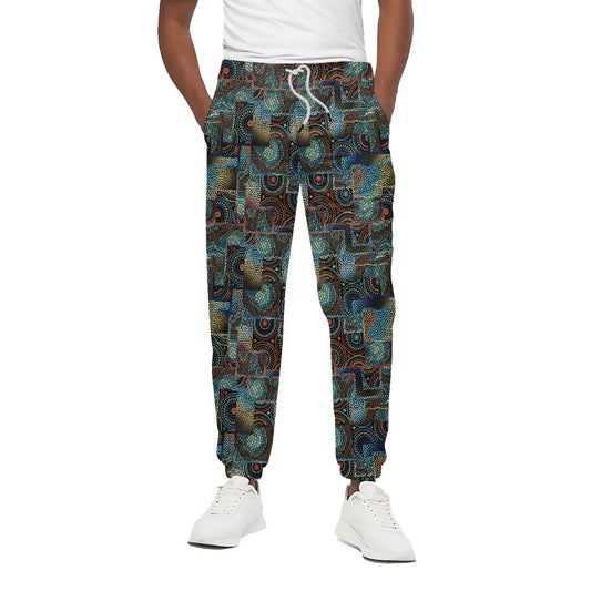 Mosaic Patchwork Pattern Print Cotton Pants