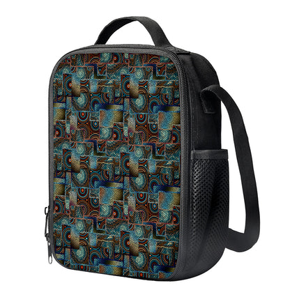 Mosaic Patchwork Pattern Print Crossbody Lunch Bag