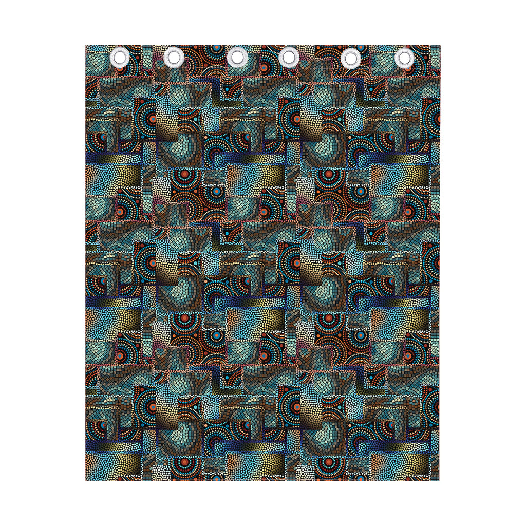 Mosaic Patchwork Pattern Print Curtain