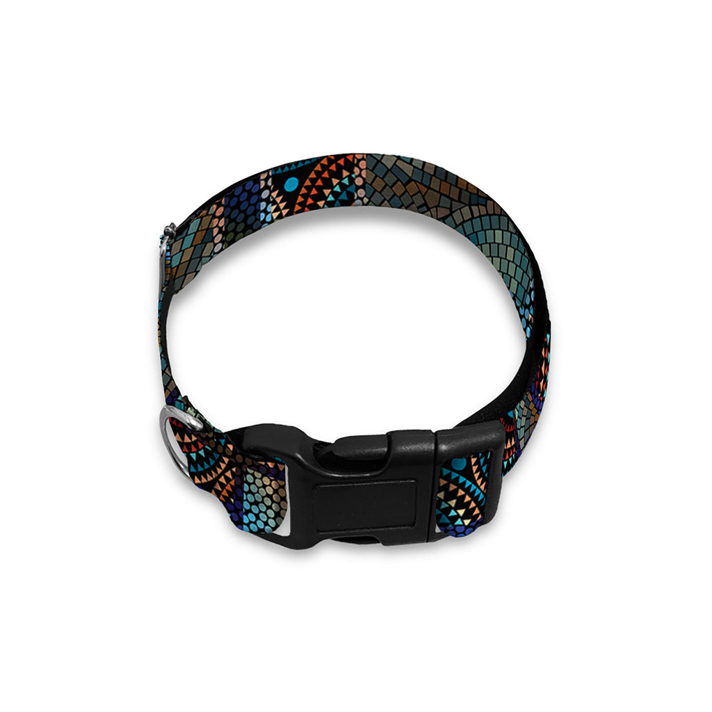 Mosaic Patchwork Pattern Print Dog Collar