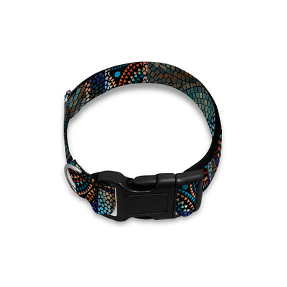 Mosaic Patchwork Pattern Print Dog Collar