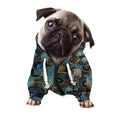 Mosaic Patchwork Pattern Print Dog Zip Up Hoodie