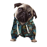 Mosaic Patchwork Pattern Print Dog Zip Up Hoodie