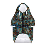 Mosaic Patchwork Pattern Print Dog Zip Up Hoodie