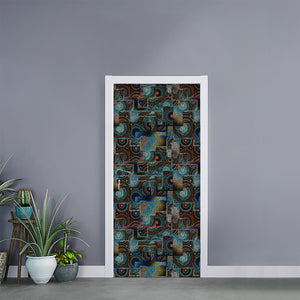 Mosaic Patchwork Pattern Print Door Sticker