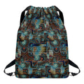 Mosaic Patchwork Pattern Print Drawstring Backpack