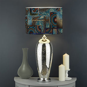 Mosaic Patchwork Pattern Print Drum Lamp Shade