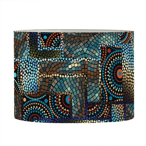 Mosaic Patchwork Pattern Print Drum Lamp Shade