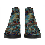 Mosaic Patchwork Pattern Print Flat Ankle Boots