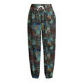Mosaic Patchwork Pattern Print Fleece Lined Knit Pants