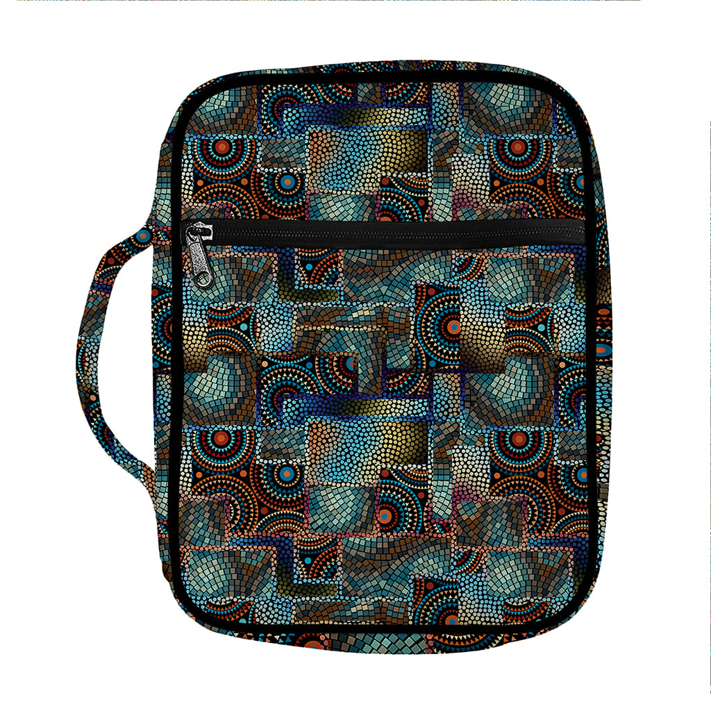 Mosaic Patchwork Pattern Print Front Pocket Bible Bag
