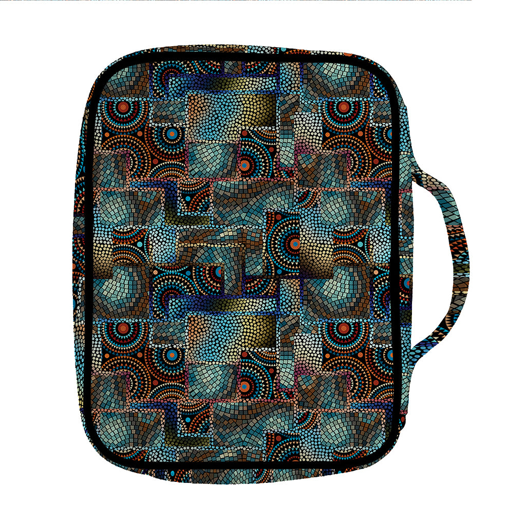 Mosaic Patchwork Pattern Print Front Pocket Bible Bag