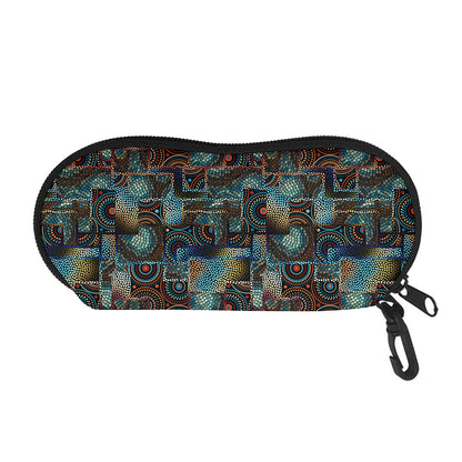 Mosaic Patchwork Pattern Print Glasses Case