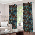 Mosaic Patchwork Pattern Print Grommet Curtains
