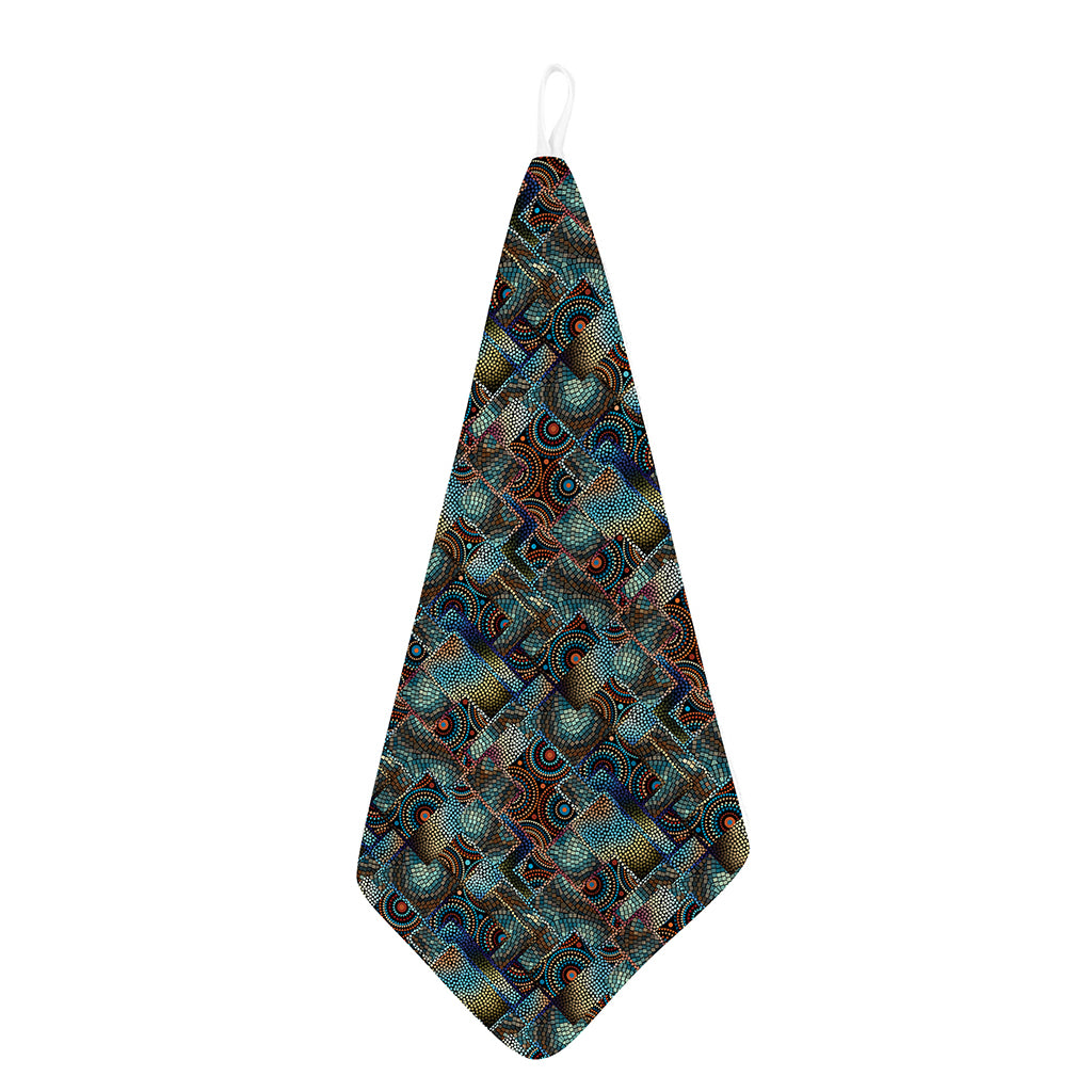 Mosaic Patchwork Pattern Print Hand Towel