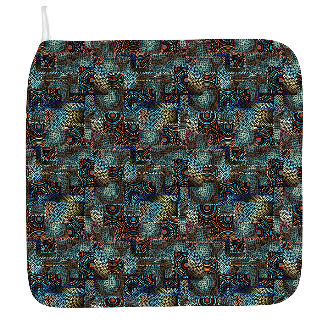 Mosaic Patchwork Pattern Print Hand Towel