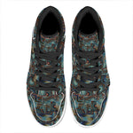 Mosaic Patchwork Pattern Print High Top Leather Sneakers