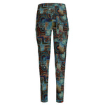 Mosaic Patchwork Pattern Print High-Waisted Pocket Leggings