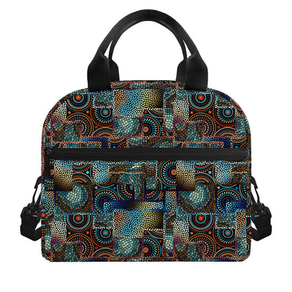 Mosaic Patchwork Pattern Print Insulated Lunch Bag
