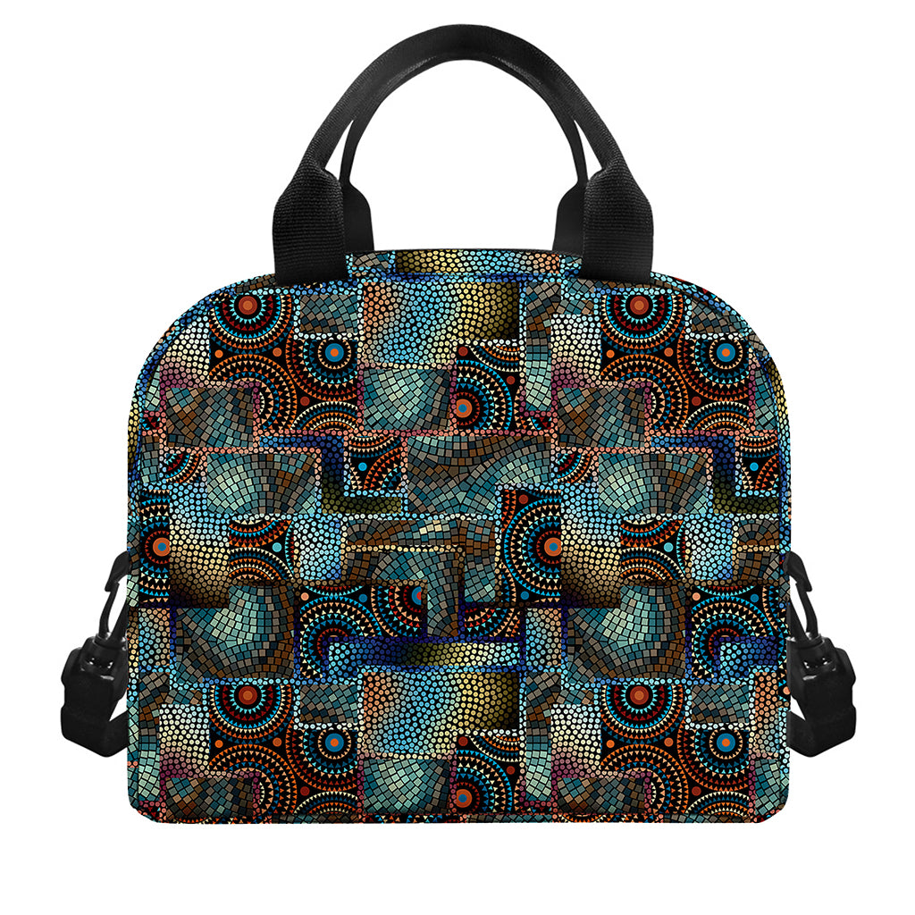 Mosaic Patchwork Pattern Print Insulated Lunch Bag