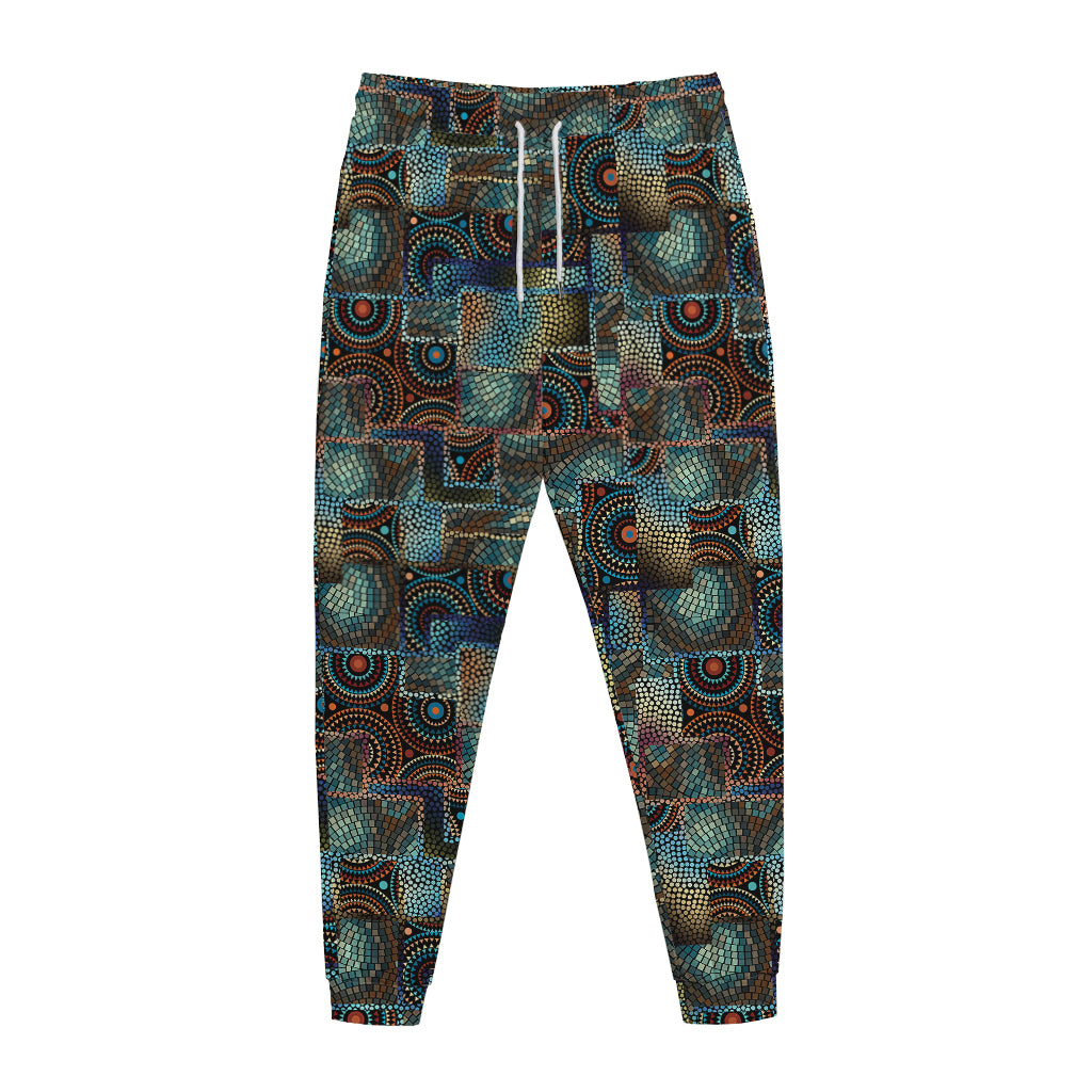 Mosaic Patchwork Pattern Print Jogger Pants