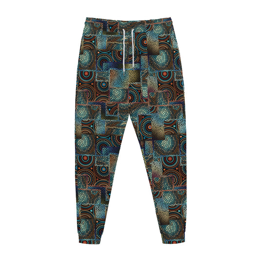 Mosaic Patchwork Pattern Print Jogger Pants