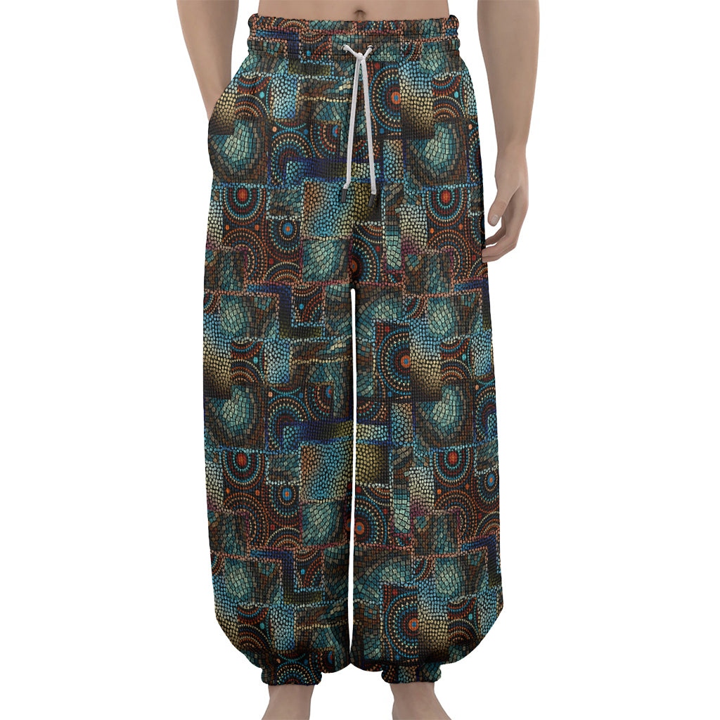 Mosaic Patchwork Pattern Print Lantern Pants