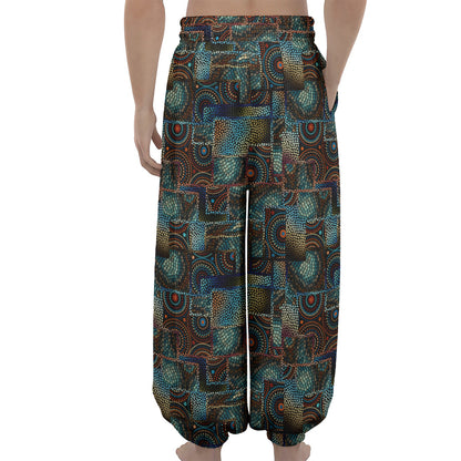 Mosaic Patchwork Pattern Print Lantern Pants