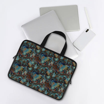 Mosaic Patchwork Pattern Print Laptop Sleeve With Handle