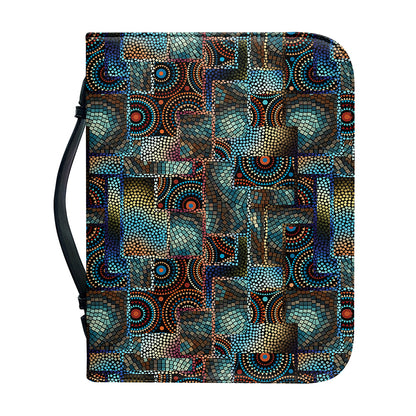 Mosaic Patchwork Pattern Print Leather Bible Cover