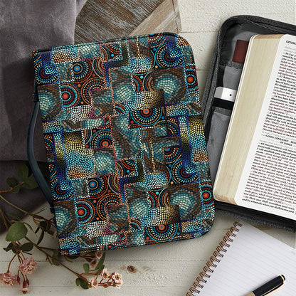 Mosaic Patchwork Pattern Print Leather Bible Cover